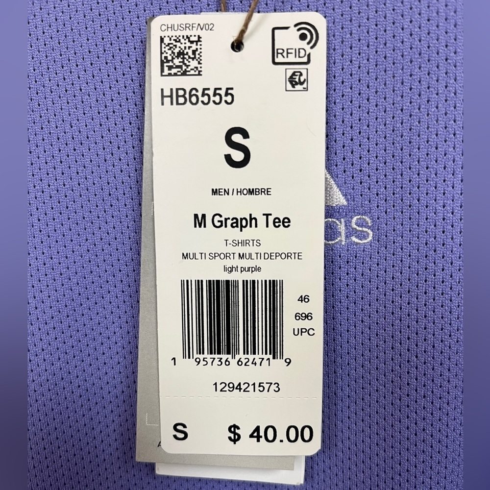 NWT. Men’s Adidas Light Purple Graphic Tee Small - Picture 3 of 5